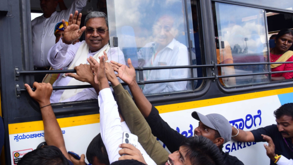 Congress govt in Karnataka rolls out first poll guarantee with launch of free  bus rides for women | Bengaluru News - Times of India
