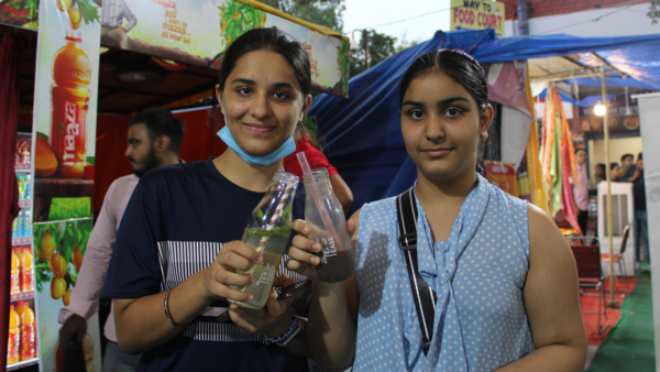 Visitors Sonakshi and Saisha at the Sharbat Mela