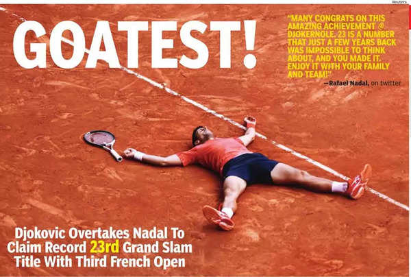 Grand Slam King Djokovic wins 23rd crown by conquering Ruud at French Open, Sports