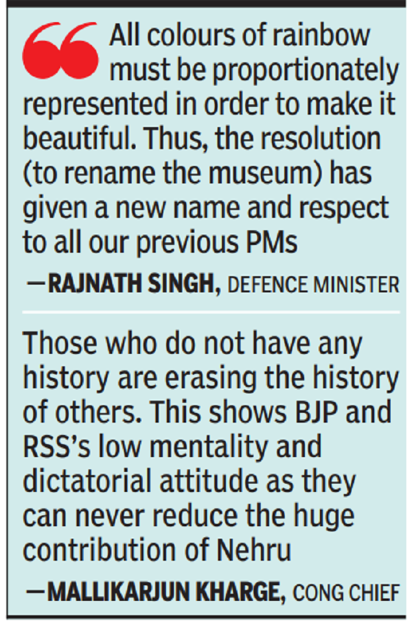 NMML renamed Prime Ministers' Museum and Library Society, Nehru dropped