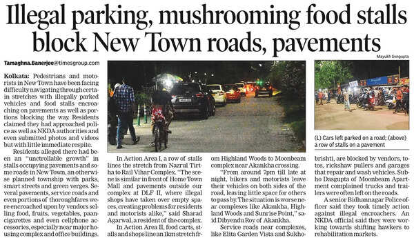 New Town: Cops Crack Down On Illegal Parking & Encroachment In New Town ...