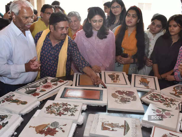 Gauravi Kumari having a look at the artworks Gauravi Kumari having a look at the artworks