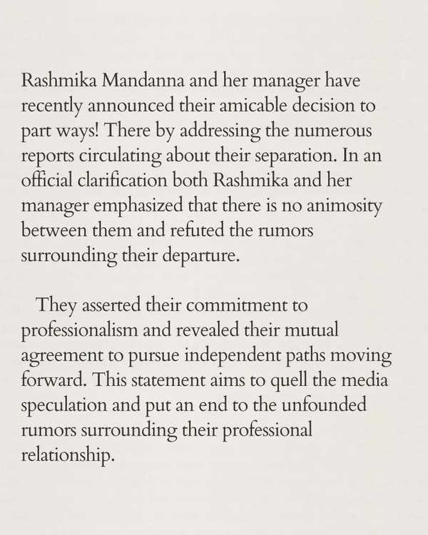 Rashmika's statement