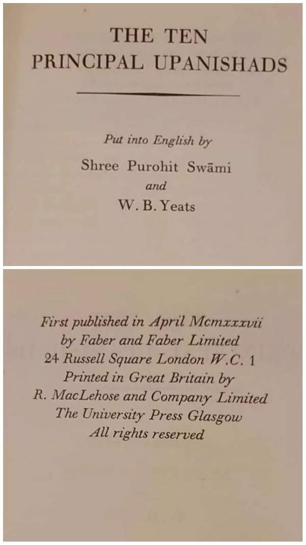 First edition print of 'The Ten Principal Upanishads'