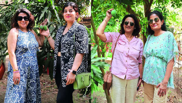 (L) Snehil and Radhika (R) Tulika and Sonam Sinha