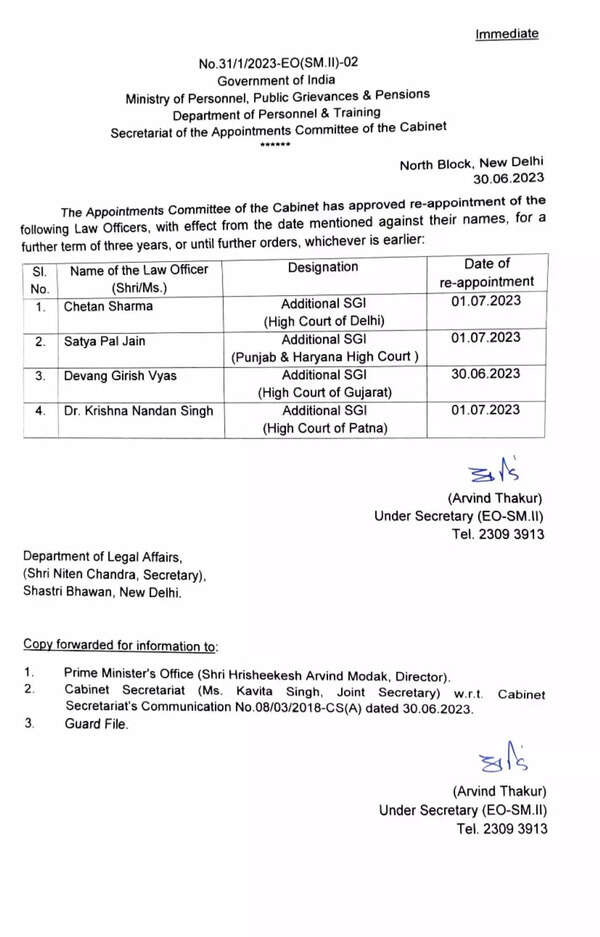 Tushar Mehta reappointed as Solicitor General of India for 3 more years Adeex News