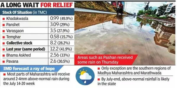 Rainfall in catchment areas around Pune