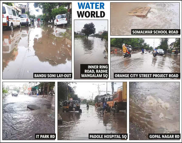 Sewage Flows Onto Cement Roads After 30-min Rain | Nagpur News - Times ...