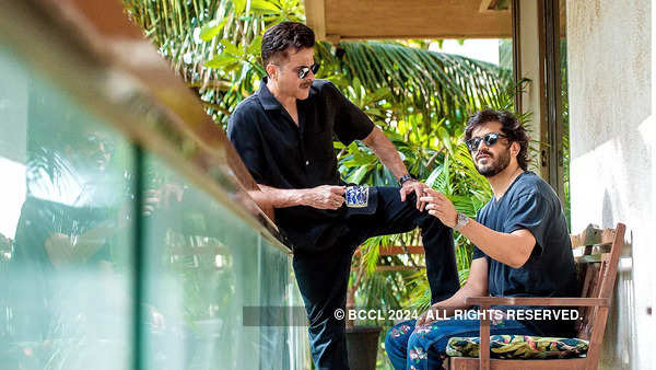 Harsh and Anil at the former's residence in Mumbai's Bandra West