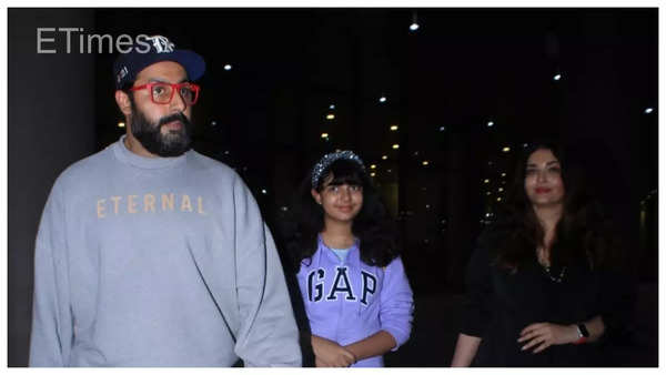 Spotted! Abhishek Bachchan, Aishwarya Rai & Aaradhya at airport