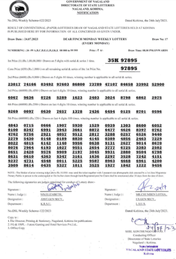 Lotto results for on sale 24th july 2019