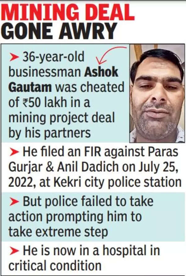 Businessman sets himself on fire
