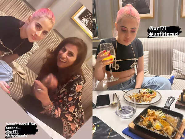 Uorfi Javed dines out with Shobhaa De