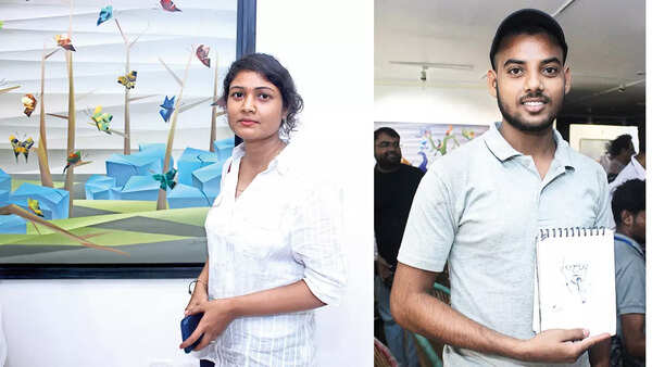 (L) Aarti Singh (R) Anurag Gupta made a sketch of Pankaj Panwar