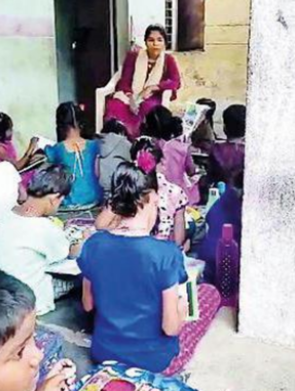 Ballari: Ballari school doors double up as blackboards | Bengaluru News – Times of India