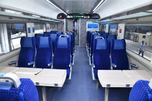 Interiors of Orange Vande Bharat Express