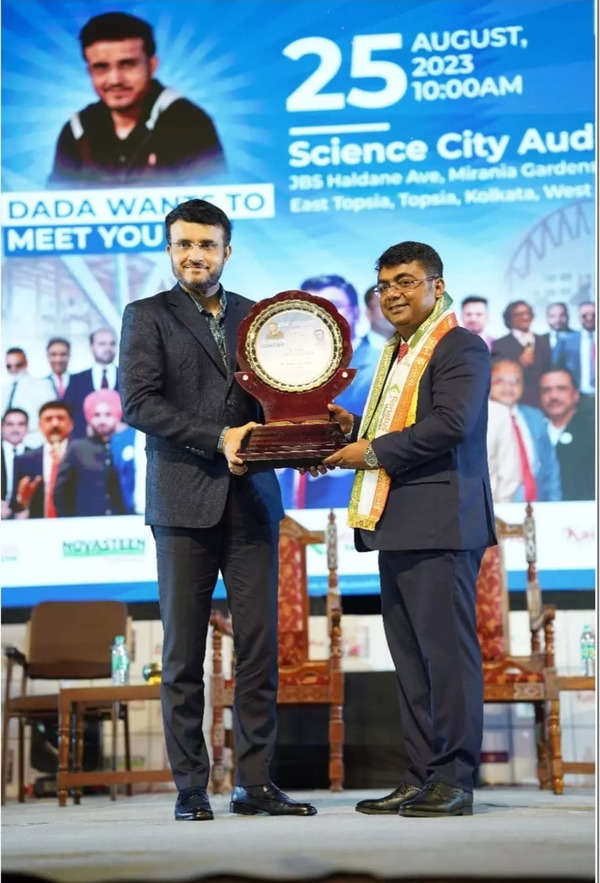 Subrata Dutta with Sourav Ganguly.