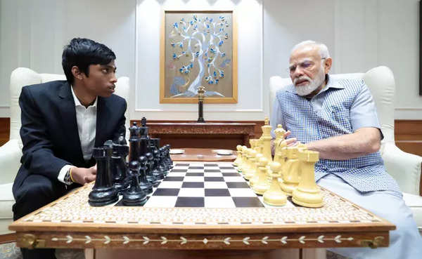 Indian chess prodigy Rameshbabu Praggnanandhaa smiles as his