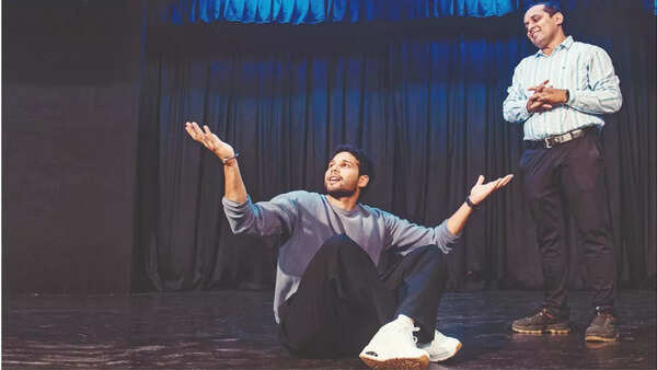 Siddhant performing with his teacher