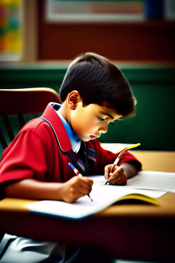 schoolboy writes