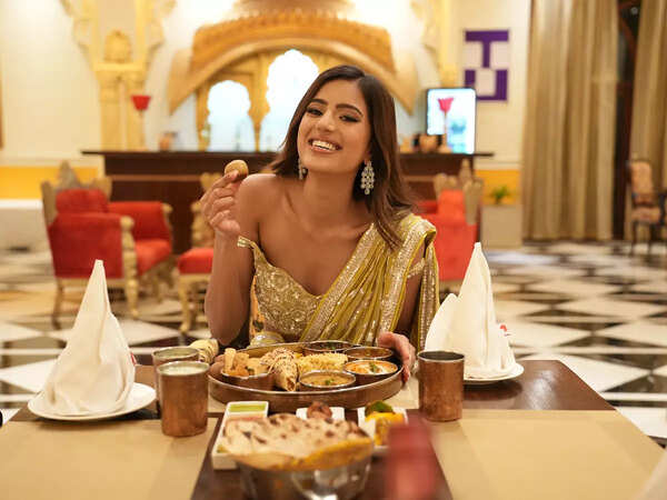 Sonal relishing some daal-bati churma