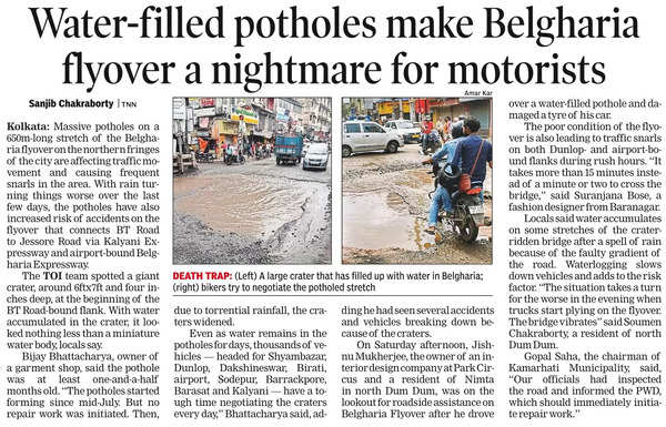 Traffic: Pwd Takes Up Repair Of Cratered Belgharia Flyover