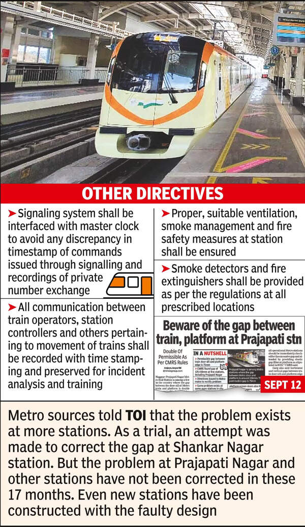 Gap between platform, train high also at Cotton Mkt stn