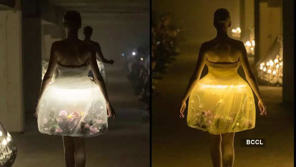Paris Fashion Week: People react to models in lamp dresses with live  butterflies