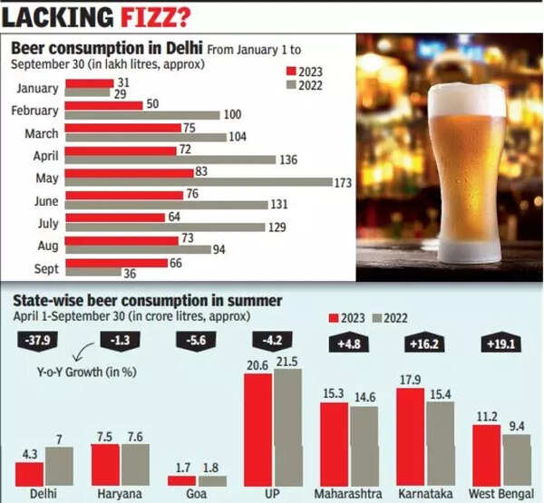 Delhi gulped less beer this summer Delhi News Times of India