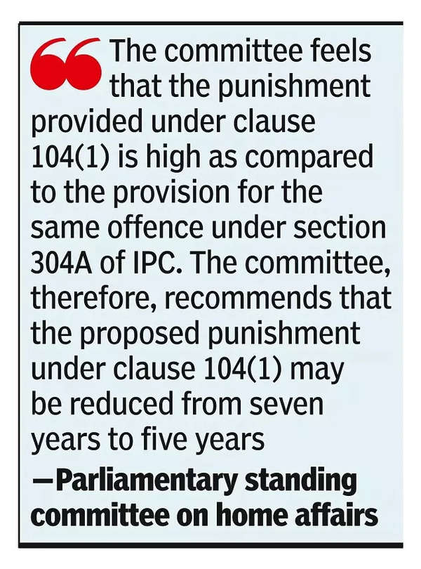 Parl panel_ Jail for death by negligence should be 5 yrs not 7