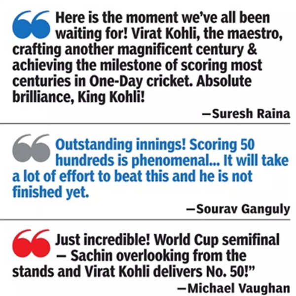 World Cup: Virat Kohli scores fiftieth ODI hundred in presence of Sachin Tendulkar, Viv Richards – Occasions of India