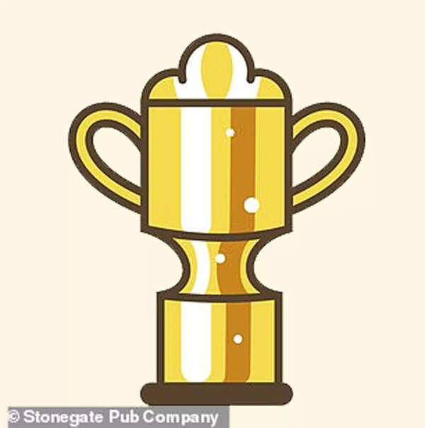 Locate the hidden trophy amidst beer bottles and glasses within 30 seconds