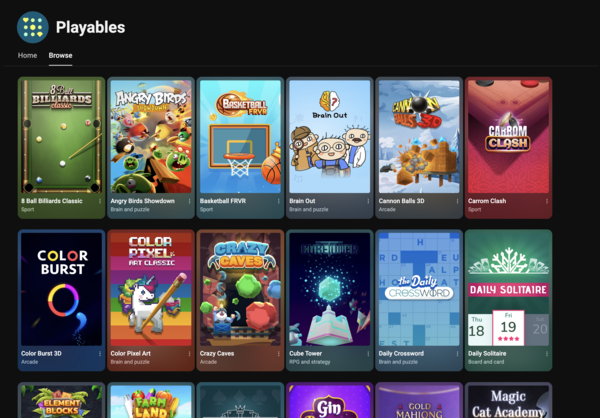 Playables' games roll out to some Premium subscribers