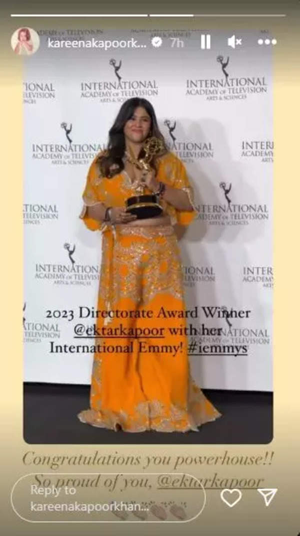 Ektaa Kapoor receives Directorate Award at Worldwide Emmys ceremony: Kangana Ranaut, Taapsee Pannu, Karan Johar and others congratulate the producer