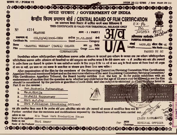 Paruthiveeran Censor
