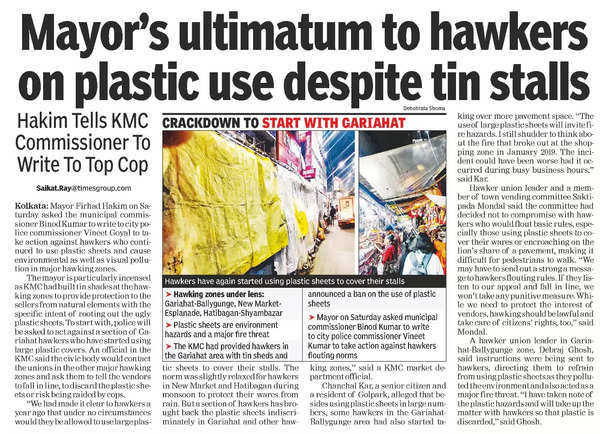 Hawker Union Conducts Anti-Plastic Drive at Gariahat, Kolkata | Kolkata News – Times of India