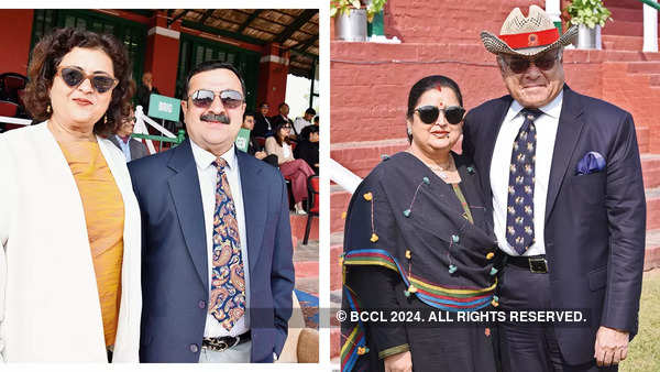 (L) Anupama and Maj Gen Samar Chatterjee (R) Anjali & Rajneesh Chopra