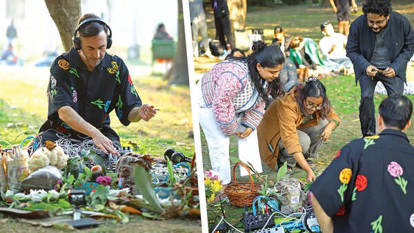 Synths plugged into mushrooms and flowers allowed attendees to listen to the music