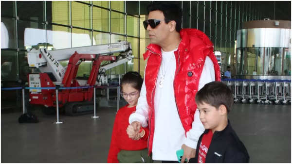 Karan Johar jets off with children Yash and Roohi on a Christmas trip | Hindi Film Information