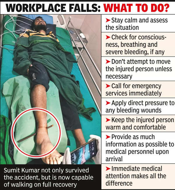 First Aid: Quality Medical Help Saves Construction Worker’s Leg | Dande Hospital | Nagpur News – Times of India