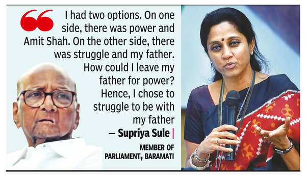 Supriya Sule: Choosing Struggle Over Power to Remain with Father | Pune News – Times of India