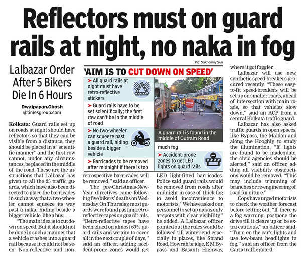 Retro-Reflective Tapes for Guard Rails in Kolkata | Kolkata News – Times of India