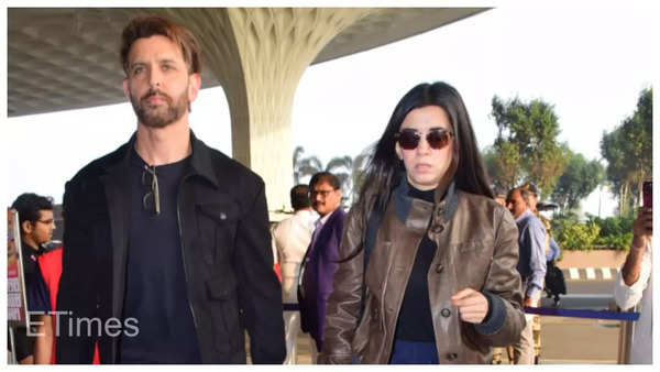 Hrithik Roshan and Saba Azad papped at the airport, see pics INSIDE | Hindi Movie News – Times of India