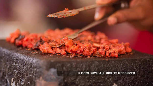 Apart from Hyderabadi Biryani, the Hyd stall offered patthar ka gosht (in pic) and double ka meetha