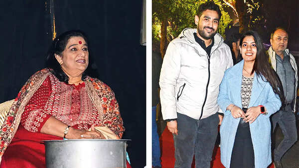 (L) Samir and Poonam Mehta (R) Sushma and Anandvir Singh