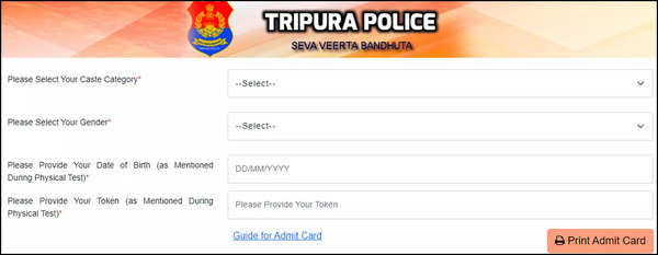 Tripura Police Constable Admit Card 2024