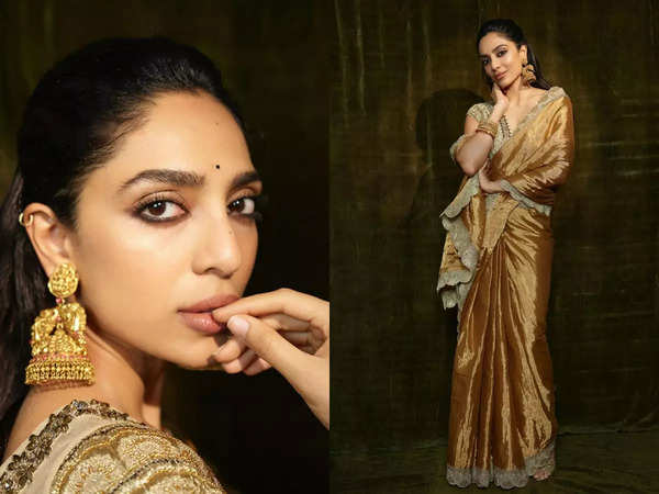 Sobhita Dhulipala's golden sari look will leave you mesmerised - Times of  India