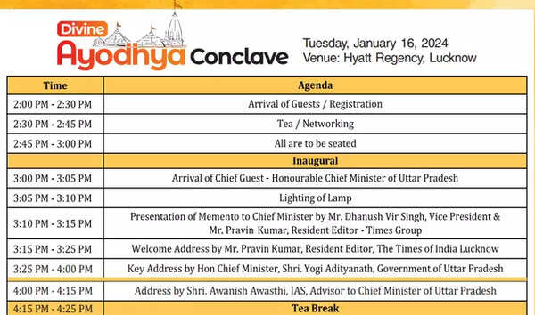 UP CM Yogi Adityanath chief guest at TOI Ayodhya conclave today ...