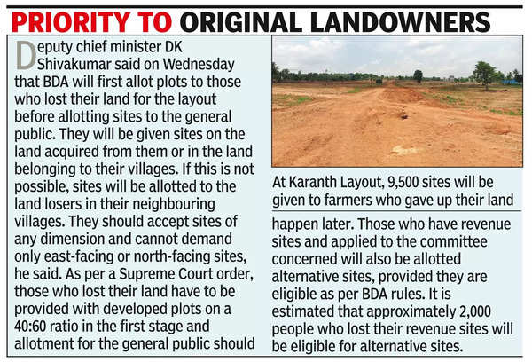 Site Allotment Process Begins in New BDA Layout After 8 Years | Bengaluru News – Times of India