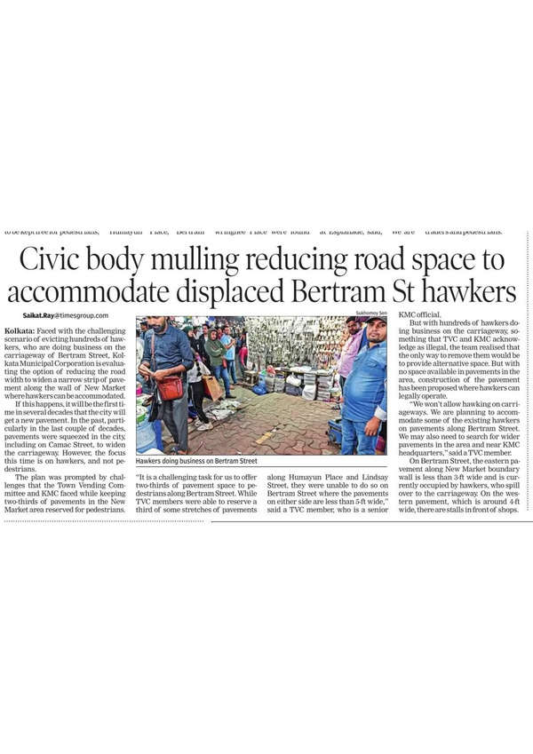 Yellow Line On Bertram Street May Make Hawkers On Carriageway Legal | Kolkata News – Times of India